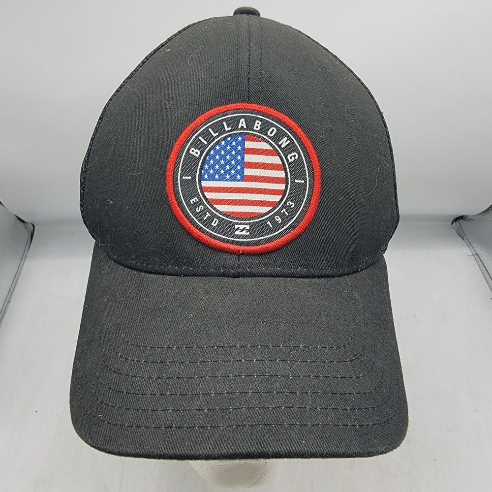 Billabong Native Rotor Trucker Hat Black Red Casual Outdoors Work Wear Mesh Back